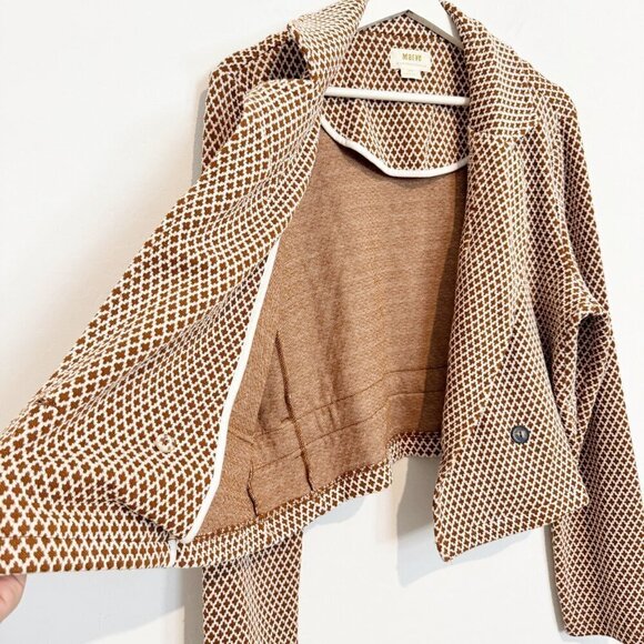 Maeve Cropped Knit Blazer Jacket Anthropologie Office Academia Work Preppy Large - Picture 7 of 12